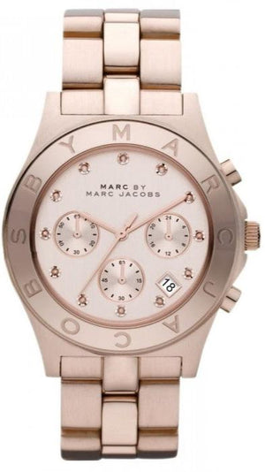 Marc Jacobs Blade Chronograph Rose Gold Dial Rose Gold Steel Strap Watch for Women - MBM3102 Buy Now By Marc Jacobs