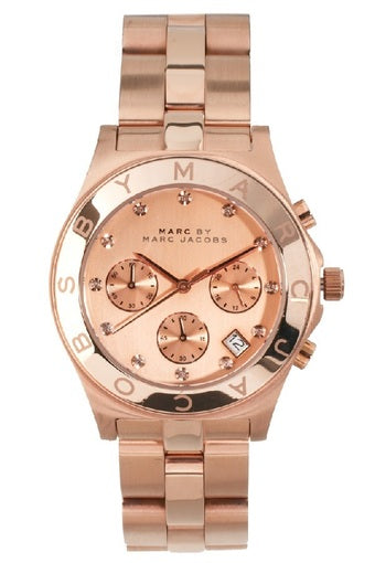 Marc Jacobs Blade Chronograph Rose Gold Dial Rose Gold Steel Strap Watch for Women - MBM3102 Buy Now By Marc Jacobs