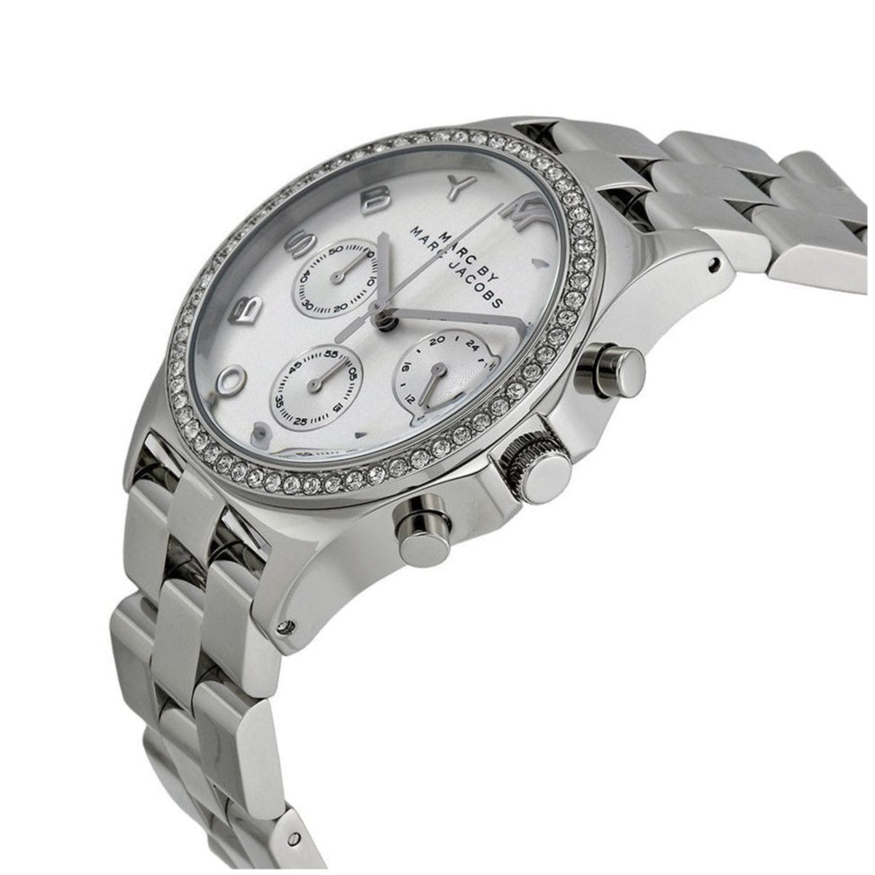 Marc Jacobs Henry Chronograph Silver Dial Silver Steel Strap Watch for Women - MBM3104 Buy Now By Marc Jacobs