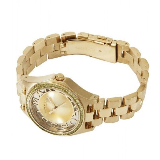 Marc Jacobs Henry Transparent Gold Dial Gold Steel Strap Watch for Women - MBM3338 Buy Now By Marc Jacobs