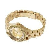 Marc Jacobs Henry Transparent Gold Dial Gold Steel Strap Watch for Women - MBM3338 Buy Now By Marc Jacobs
