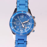 Marc Jacobs Rock Chronograph Blue Dial Blue Silicone Strap Watch for Women - MBM2575 Buy Now By Marc Jacobs