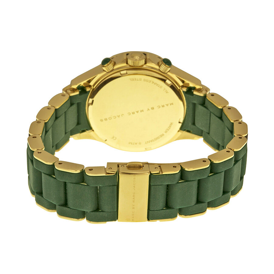 Marc Jacobs Rock Chronograph Green Dial Green Silicone Strap Watch for Women - MBM2597 Buy Now By Marc Jacobs