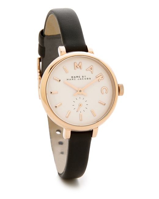 Marc Jacobs Sally White Dial Black Leather Strap Watch for Women - MBM1352 Buy Now By Marc Jacobs