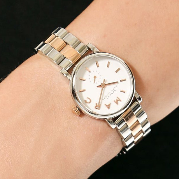 Marc Jacobs Baker White Dial Two Tone Steel Strap Watch for Women - MBM3312 Buy Now By Marc Jacobs
