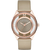 Marc Jacobs Tether Grey Dial Grey Leather Strap Watch for Women - MBM1375 Buy Now By Marc Jacobs