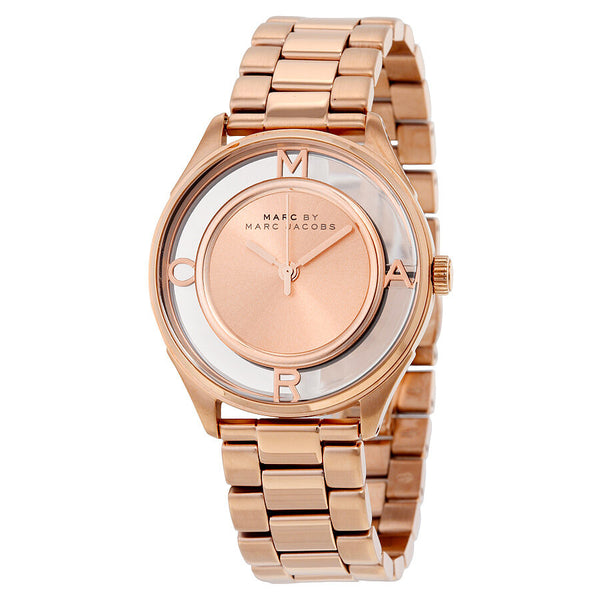 Marc Jacobs Tether Transparent Rose Gold Dial Rose Gold Steel Strap Watch for Women - MBM3414 Buy Now By Marc Jacobs