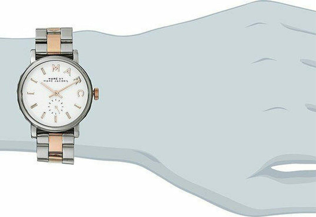 Marc Jacobs Baker White Dial Two Tone Steel Strap Watch for Women - MBM3331 Buy Now By Marc Jacobs