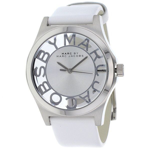 Marc Jacobs Henry Skeleton White Dial White Leather Strap Watch for Women - MBM1241 Buy Now By Marc Jacobs