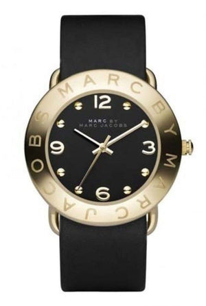 Marc Jacobs Amy Black Dial Black Leather Strap Watch for Women - MBM1154 Buy Now By Marc Jacobs