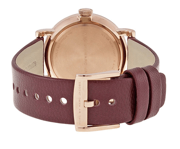 Marc Jacobs Baker Maroon Dial Maroon Leather Strap Watch for Women - MBM1267 Buy Now By Marc Jacobs