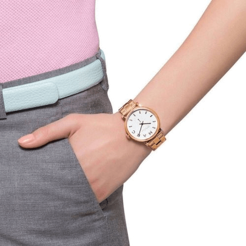 Marc Jacobs Baker White Dial Rose Gold Steel Strap Watch for Women - MBM3244 Buy Now By Marc Jacobs