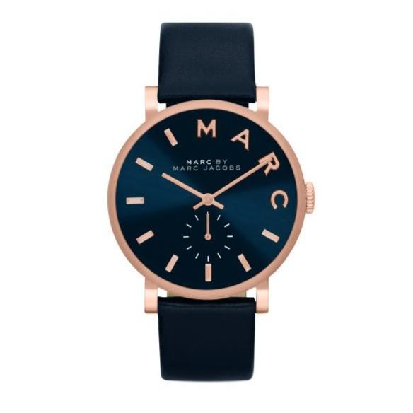 Marc Jacobs Baker Navy Blue Dial Navy Blue Leather Strap Watch for Women - MBM1329 Buy Now By Marc Jacobs