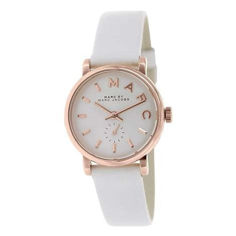 Marc Jacobs Baker White Dial White Leather Strap Watch for Women - MBM1284 Buy Now By Marc Jacobs