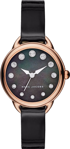 Marc Jacobs Betty Mother of Pearl Black Dial Black Leather Strap Watch for Women - MJ1513 Buy Now By Marc Jacobs