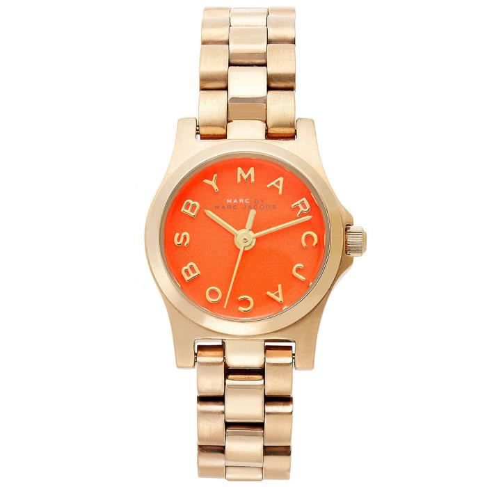 Marc Jacobs Henry Dinky Red Dial Gold Steel Strap Watch for Women - MBM3202 Buy Now By Marc Jacobs