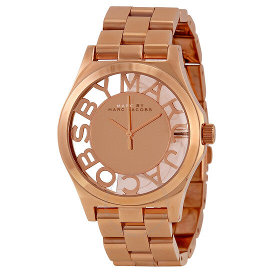 Marc Jacobs Henry Rose Gold Dial Rose Gold Steel Strap Watch for Women - MBM3207 Buy Now By Marc Jacobs