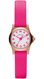 Marc Jacobs Henry White Dial Pink Leather Strap Watch for Women - MBM1237