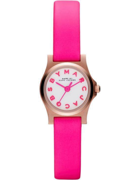 Marc Jacobs Henry White Dial Pink Leather Strap Watch for Women - MBM1237 Buy Now By Marc Jacobs