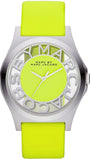 Marc Jacobs Henry Skeleton Neon Yellow Dial Yellow Leather Strap Watch for Women - MBM1242