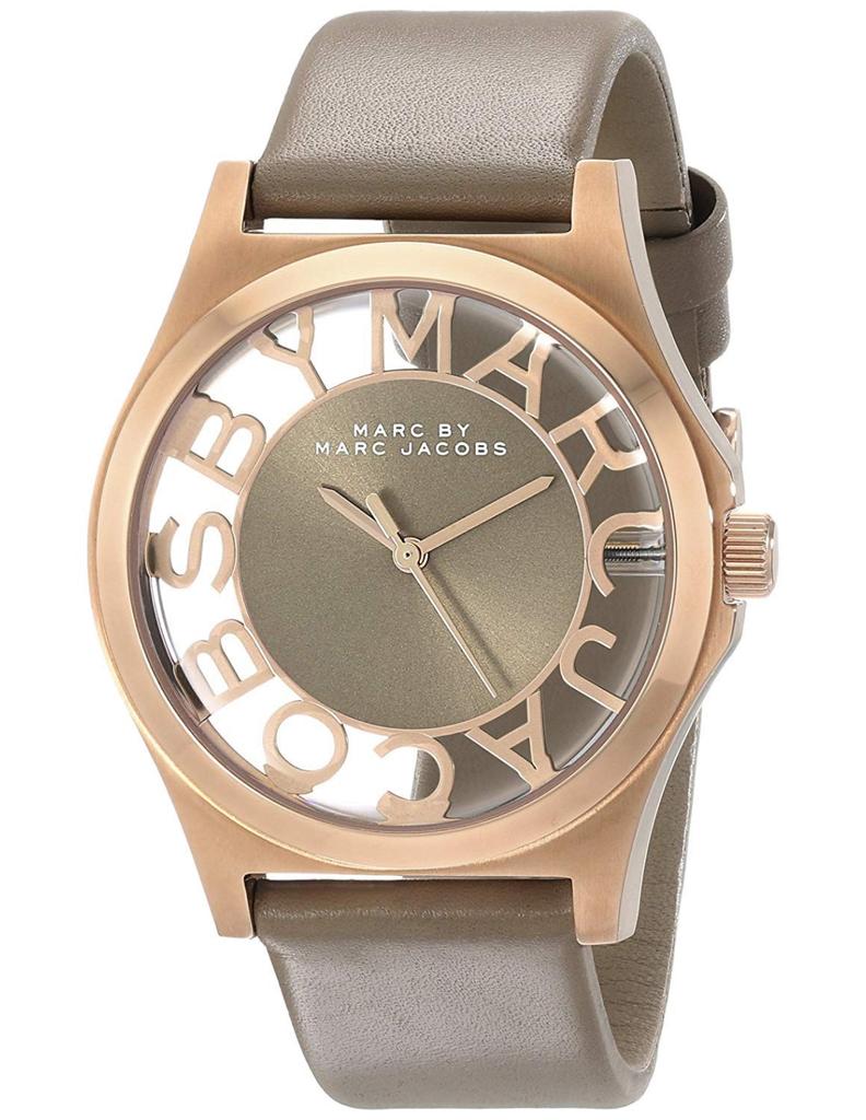 Marc Jacobs Henry Dinky Skeleton Beige Dial Beige Leather Strap Watch for Women - MBM1245 Buy Now By Marc Jacobs