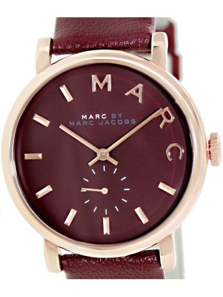 Marc Jacobs Baker Maroon Dial Maroon Leather Strap Watch for Women - MBM1267 Buy Now By Marc Jacobs
