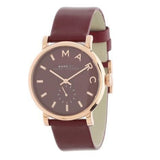 Marc Jacobs Baker Maroon Dial Maroon Leather Strap Watch for Women - MBM1267 Buy Now By Marc Jacobs