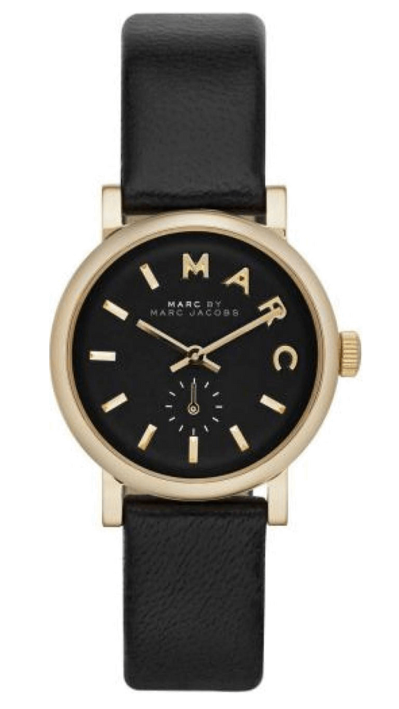 Marc Jacobs Baker Black Dial Black Leather Strap Watch for Women - MBM1273 Buy Now By Marc Jacobs