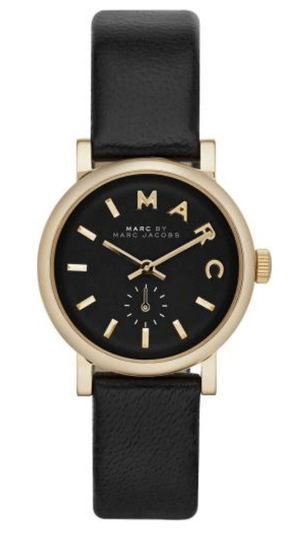 Marc Jacobs Baker Black Dial Black Leather Strap Watch for Women - MBM1273 Buy Now By Marc Jacobs