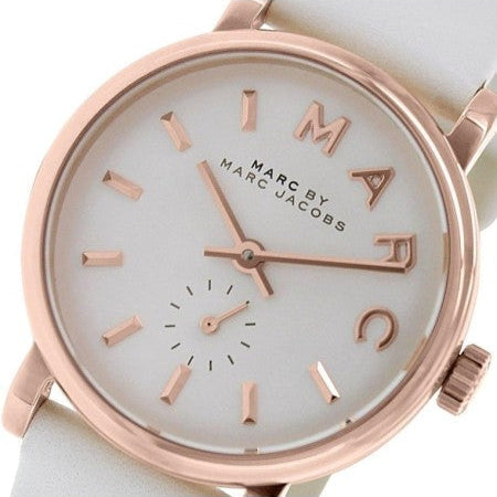 Marc Jacobs Baker White Dial White Leather Strap Watch for Women - MBM1284 Buy Now By Marc Jacobs
