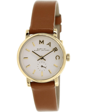 Marc Jacobs Baker White Dial Brown Leather Strap Watch for Women - MBM1317 Buy Now By Marc Jacobs