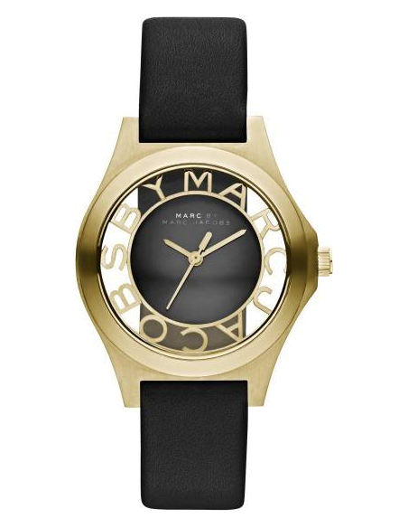 Marc Jacobs Henry Skeleton Black Dial Black Leather Strap Watch for Women - MBM1340 Buy Now By Marc Jacobs