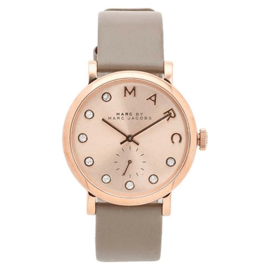 Marc Jacobs Baker Rose Gold Dial Grey Leather Strap Watch for Women - MBM1400 Buy Now By Marc Jacobs