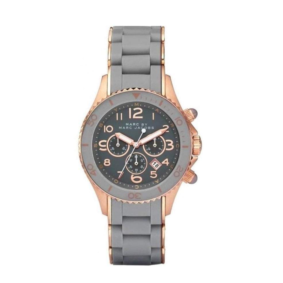 Marc Jacobs Rock Chronograph Grey Dial Grey Silicone Strap Watch for Women - MBM2550 Buy Now By Marc Jacobs