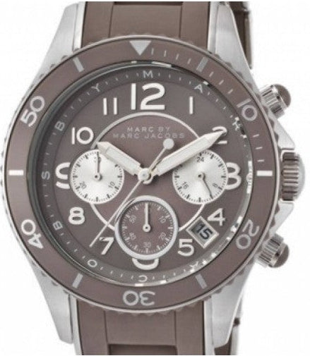Marc Jacobs Rock Chronograph Grey Dial Grey Silicone Strap Watch for Women - MBM2595 Buy Now By Marc Jacobs