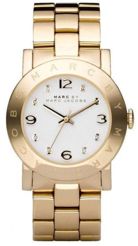 Marc Jacobs Amy White Dial Gold Steel Strap Watch for Women - MBM3056 Buy Now By Marc Jacobs