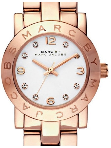 Marc Jacobs Mini Amy White Dial Rose Gold Steel Strap Watch for Women - MBM3078 Buy Now By Marc Jacobs