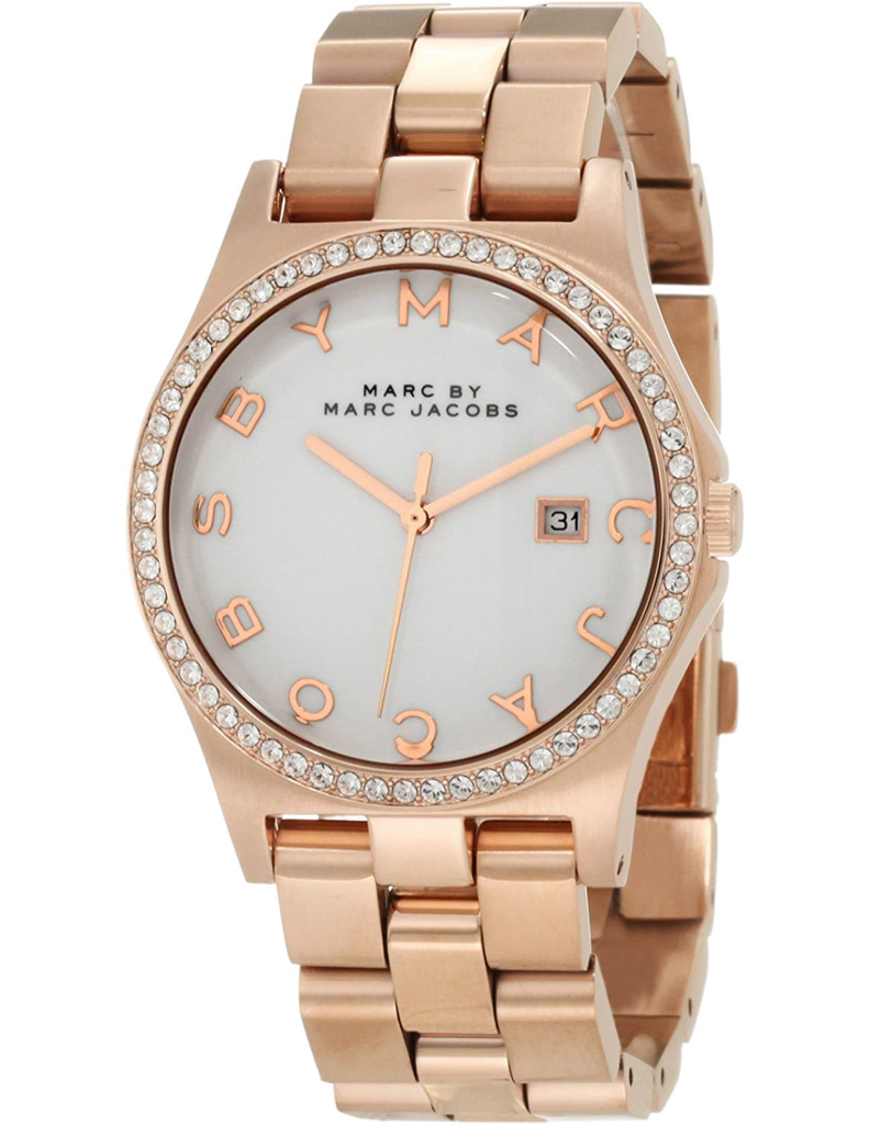 Marc Jacobs Henry Diamonds White Dial Rose Gold Steel Strap Watch for Women - MBM3079 Buy Now By Marc Jacobs