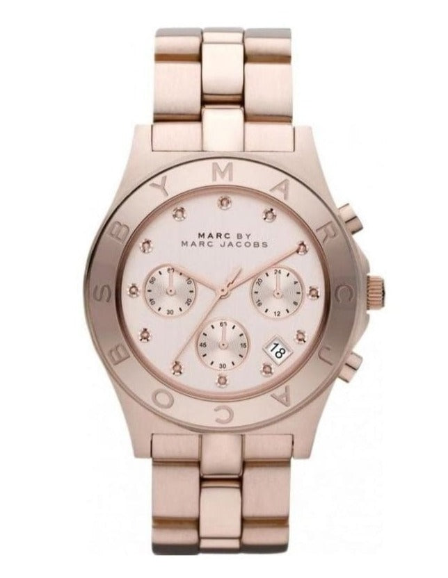 Marc Jacobs Blade Chronograph Rose Gold Dial Rose Gold Steel Strap Watch for Women - MBM3102 Buy Now By Marc Jacobs