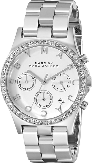 Marc Jacobs Henry Chronograph Silver Dial Silver Steel Strap Watch for Women - MBM3104 Buy Now By Marc Jacobs