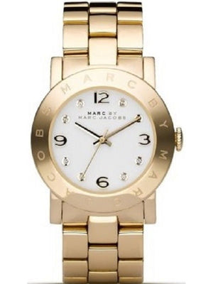 Marc Jacobs Amy White Dial Gold Steel Strap Watch for Women - MBM3182 Buy Now By Marc Jacobs
