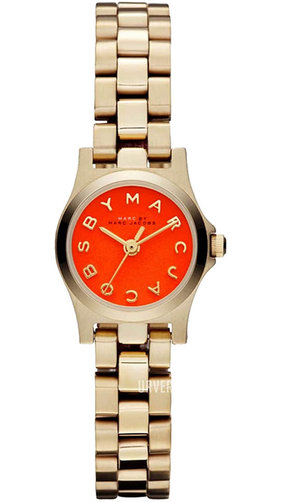 Marc Jacobs Henry Dinky Red Dial Gold Steel Strap Watch for Women - MBM3202 Buy Now By Marc Jacobs
