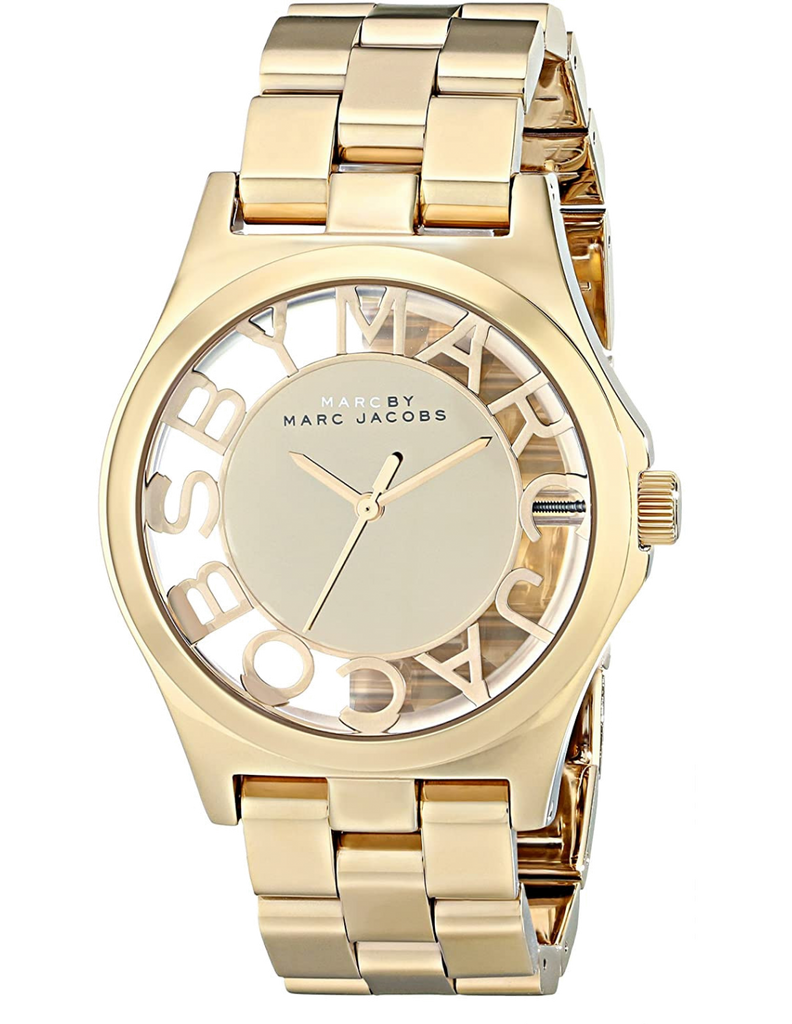Marc Jacobs Henry Transparent Gold Dial Gold Steel Strap Watch for Women - MBM3206 Buy Now By Marc Jacobs