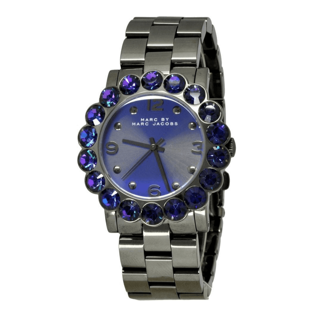 Marc Jacobs Amy Purple Dial Black Steel Strap Watch for Women - MBM3224 Buy Now By Marc Jacobs
