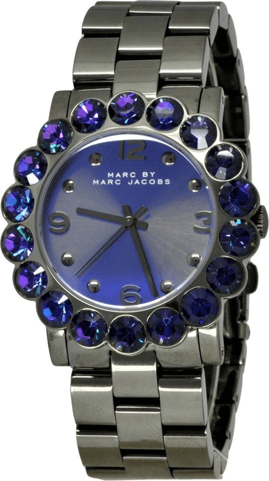 Marc Jacobs Amy Purple Dial Black Steel Strap Watch for Women - MBM3224 Buy Now By Marc Jacobs