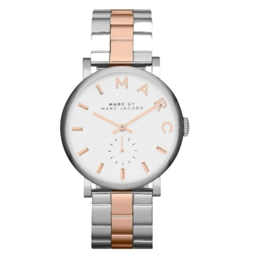 Marc Jacobs Baker White Dial Two Tone Steel Strap Watch for Women - MBM3312 Buy Now By Marc Jacobs