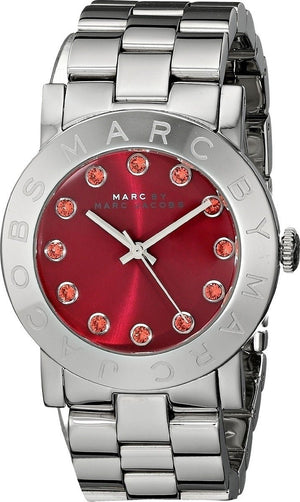 Marc Jacobs Amy Red Dial Silver Steel Strap Watch for Women - MBM3333 Buy Now By Marc Jacobs