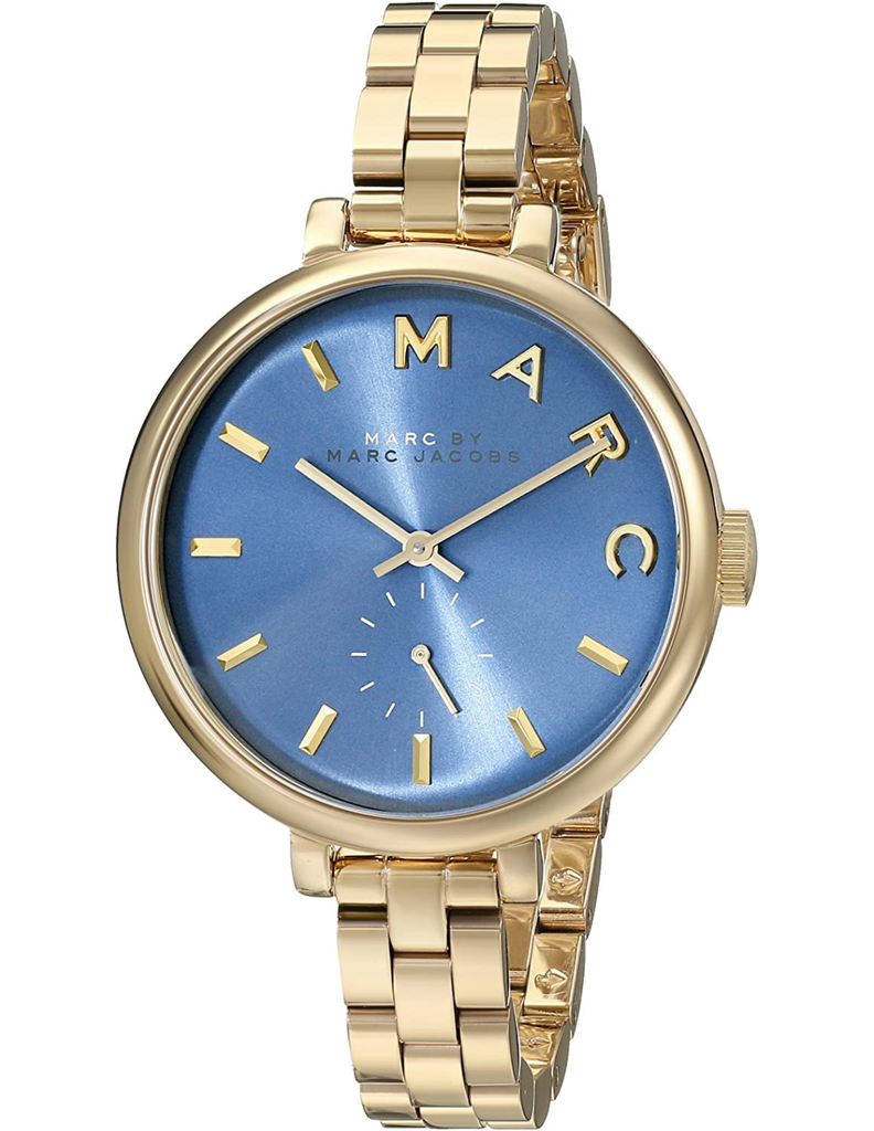 Marc Jacobs Sally Blue Dial Gold Steel Strap Watch for Women - MBM3366 Buy Now By Marc Jacobs
