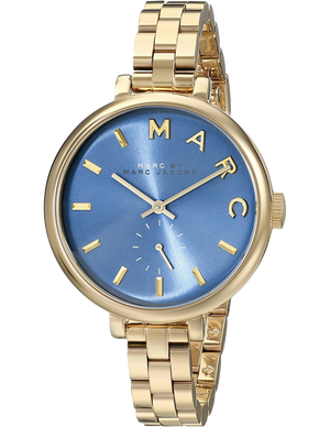 Marc Jacobs Sally Blue Dial Gold Steel Strap Watch for Women - MBM3366 Buy Now By Marc Jacobs