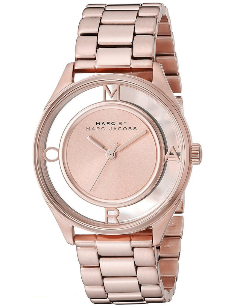 Marc Jacobs Tether Transparent Rose Gold Dial Rose Gold Steel Strap Watch for Women - MBM3414 Buy Now By Marc Jacobs